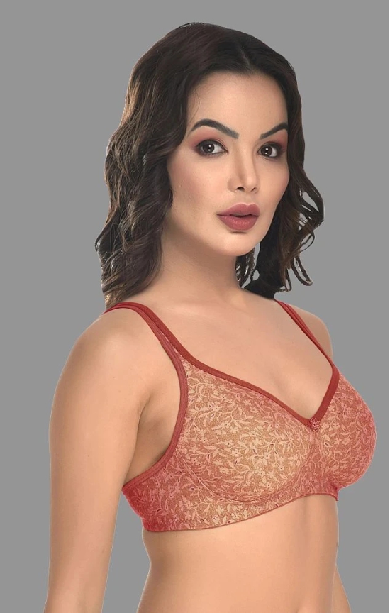 Madam - Red Cotton Blend Lightly Padded Womens Everyday Bra ( Pack of 1 ) - None