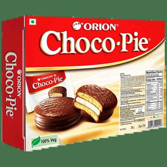 Orion Choco Pie - Chocolate Coated Soft Biscuit, 12 Pcs