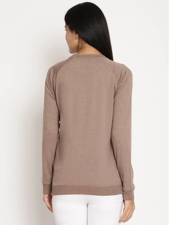 Women Wild Journey Brown Solid Sweatshirt-M