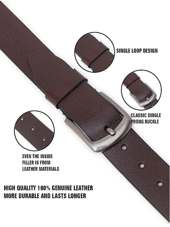 Loopa - Brown 100% Leather Mens Formal Belt ( Pack of 1 ) - None