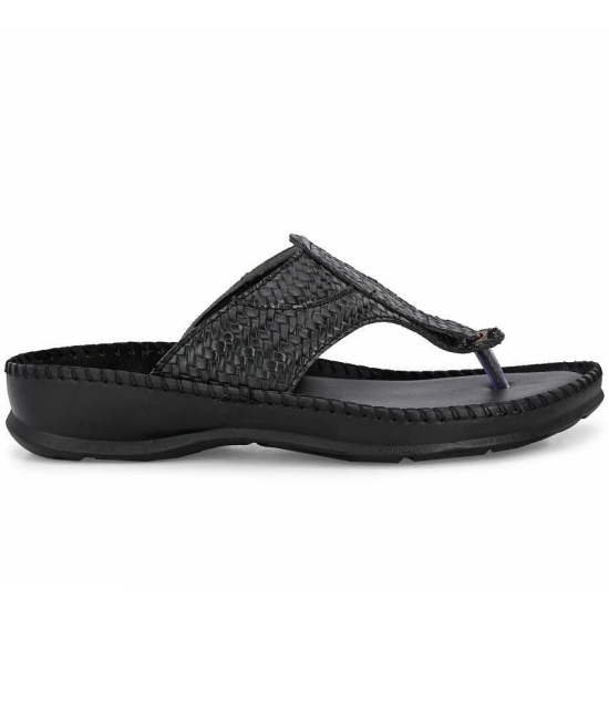 Leeport Black Men's Thong Flip Flop - None