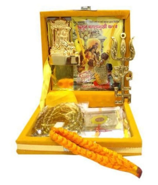 TEVATIYA Siddh Shri Baglamukhi Yantra Box | Complete puja Set Kavach | Bagla Mukhi Puja Poojan Box / Tevatiya