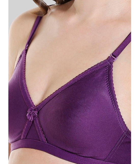 Bodycare Purple Cotton Blend Non Padded Womens Everyday Bra ( Pack of 1 ) - None