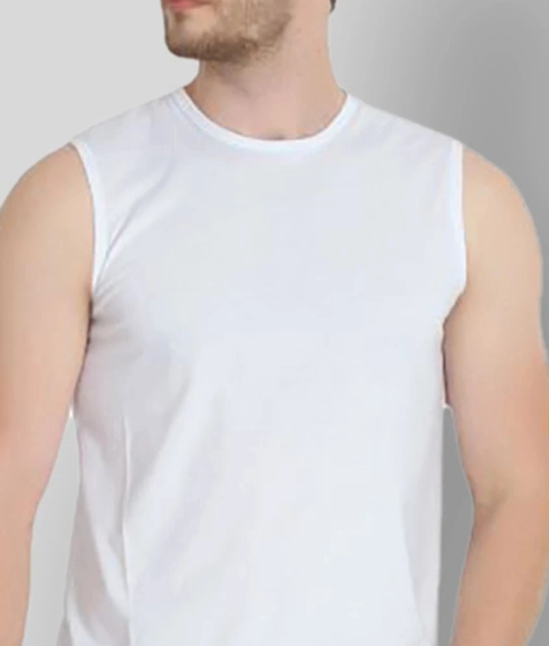 Glito - White Cotton Blend Slim Fit Mens T-Shirt ( Pack of 1 ) - None