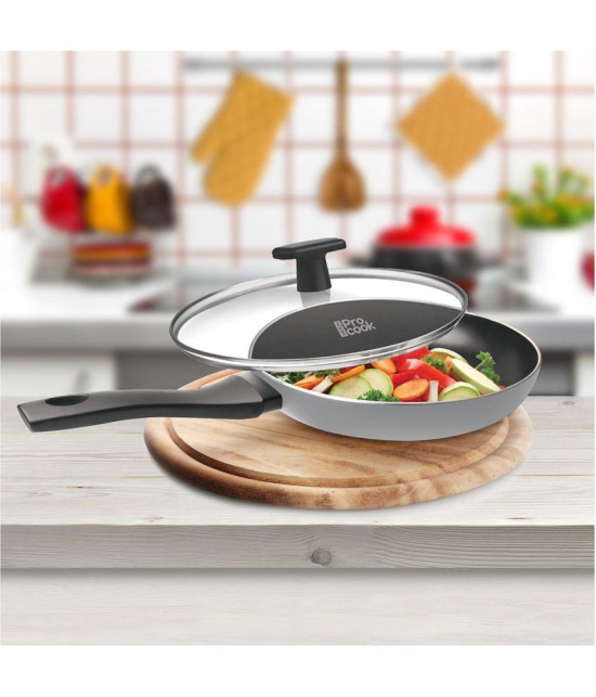 Milton Pro Cook Black Pearl Induction Fry Pan with Glass Lid, 28 cm /2.5 Litre