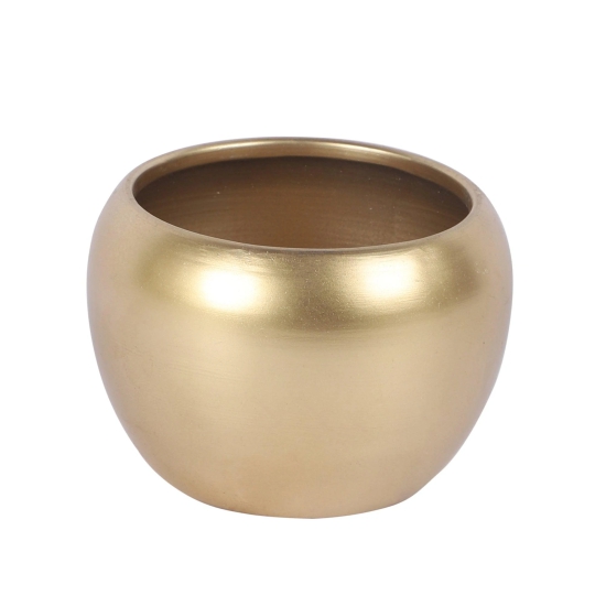 Metal Apple Planter (Set of 3)-Gold