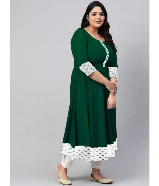 Estela - Green Cotton Blend Women's Flared Kurti ( Pack of 1 ) - None