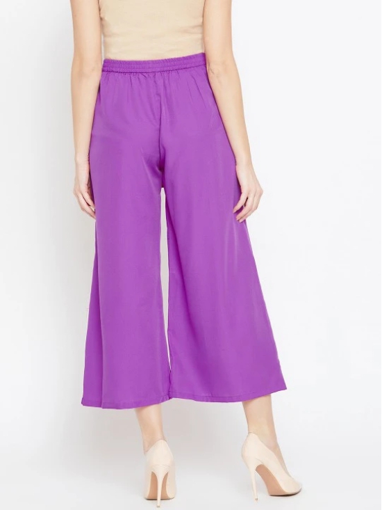 Women Purple Loose Fit Solid Culottes