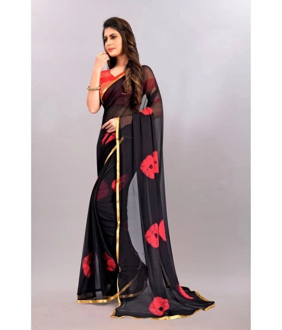 Apnisha - Red Chiffon Saree With Blouse Piece ( Pack of 1 ) - Red