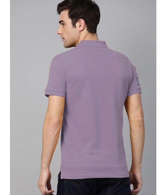 ADORATE - Lavender Cotton Blend Regular Fit Mens Polo T Shirt ( Pack of 1 ) - None