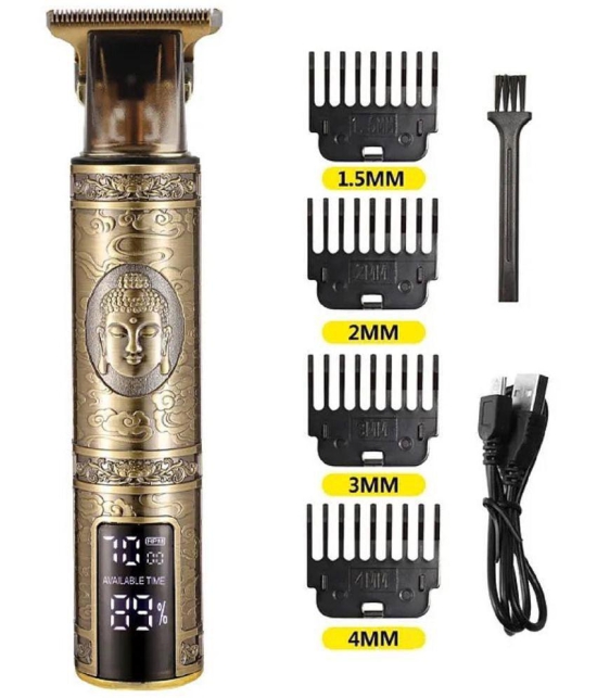 Life Like - Metal Body With LCD Gold Cordless Beard Trimmer With 120 minutes Runtime