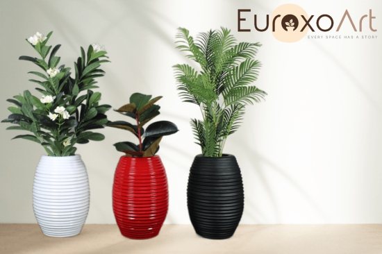 Euroxo Fiber Planter  | FRP Planter for indoor & outdoor | Red | White | Black