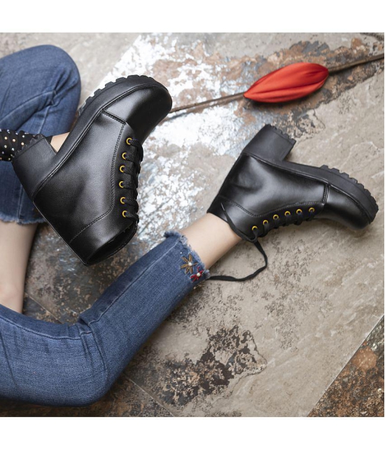 Shoetopia - Black Women''s Ankle Length Boots - None