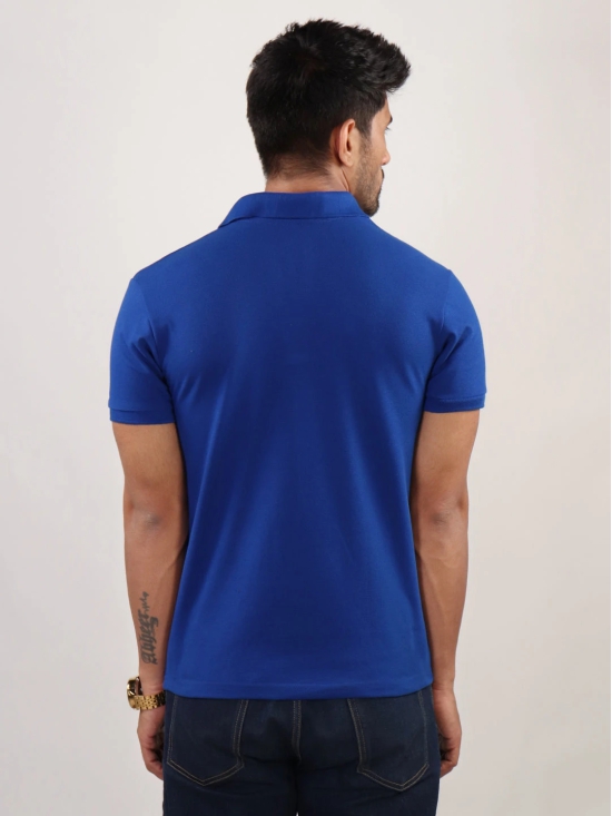 Men Royal Blue Polo Neck T-Shirt-XL / Royal Blue