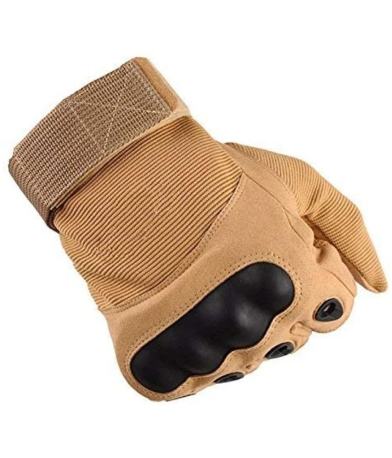 ZAYSOO Beige Nylon Mens Biker Gloves ( Pack of 1 ) - Beige