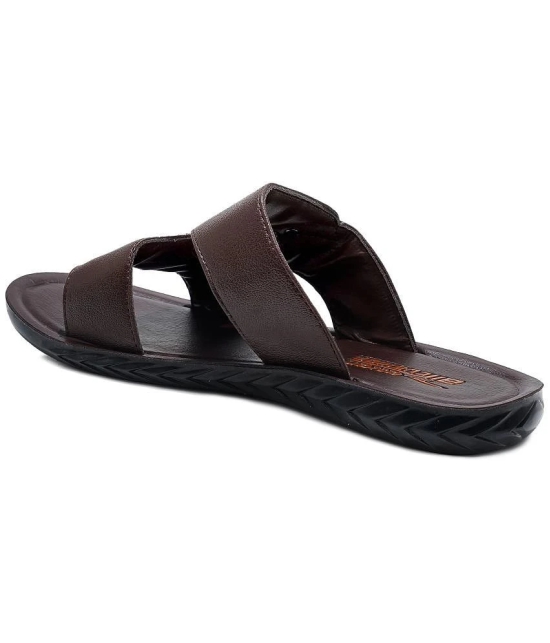 ASIAN Brown Mens Leather Slipper - None