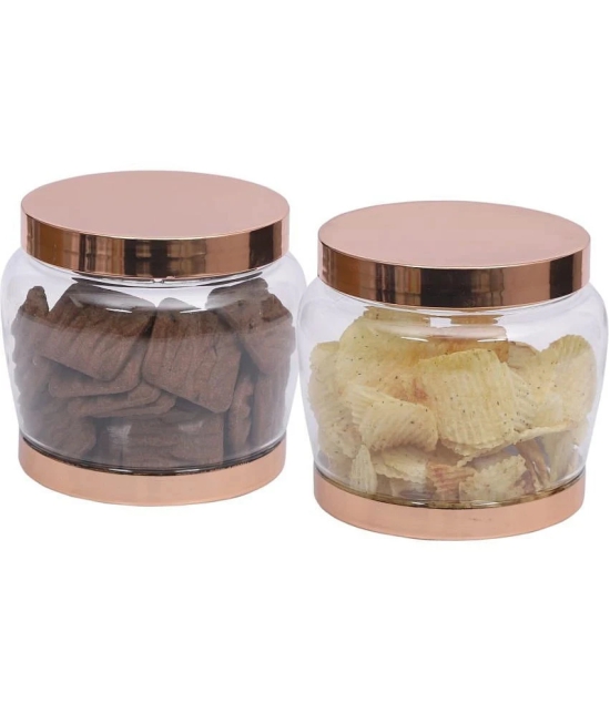 Jaypee Keep Tight Jars Plastic Copper Cookie Container ( Set of 2 ) - Copper