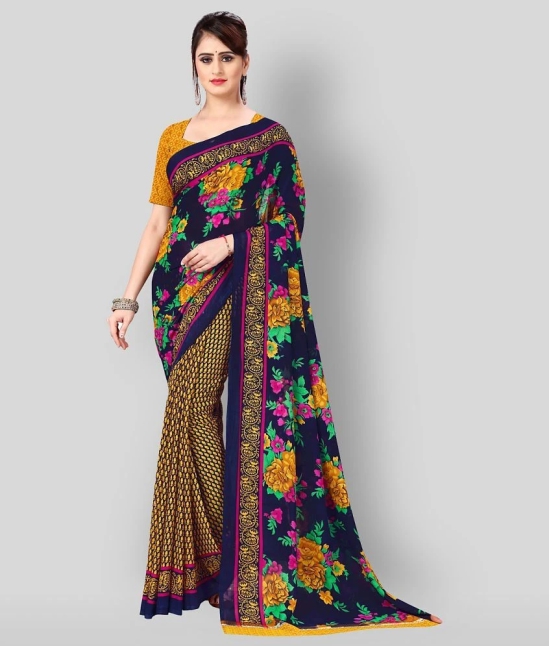 Anand Sarees - Multicolor Georgette Saree With Blouse Piece (Pack of 1)