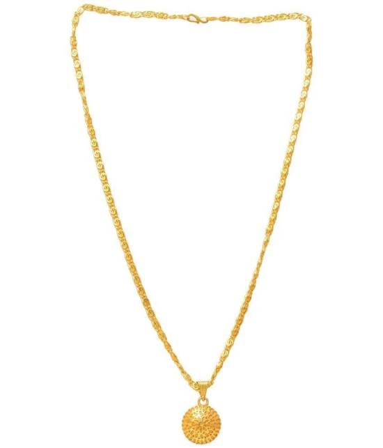 Jewar Mandi New Design Gold Plated Locket/Pendant with Link Chain Daily use for Men, Women & Girls, Boys - None