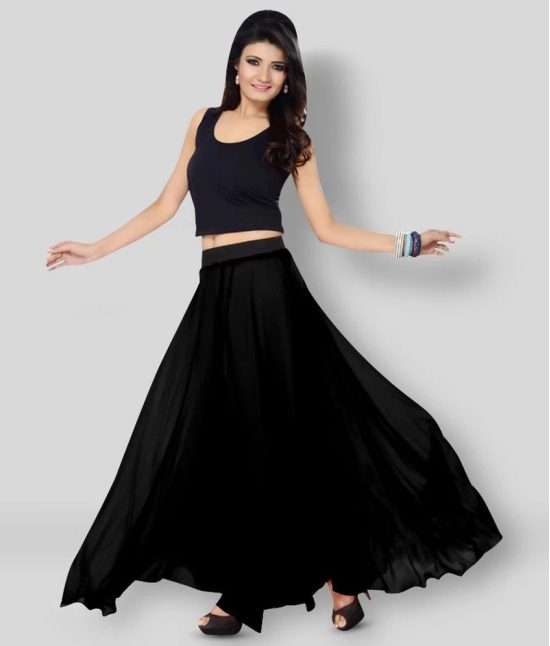 Sttoffa - Black Georgette Womens A-Line Skirt ( Pack of 1 ) - 38