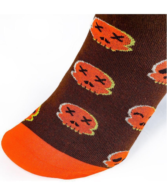 Man Arden Halloween Edition Designer Socks, Casual, Office, Egyptian Premium Cotton Quality, 1 Pair - Brown