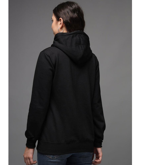 eWools.in Cotton Blend Womens Hooded Sweatshirt ( Black ) - None