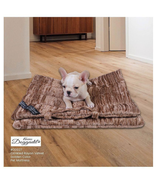 Crinkle Velvet Quilted Pet Mattress For Dogs & Cats - Small