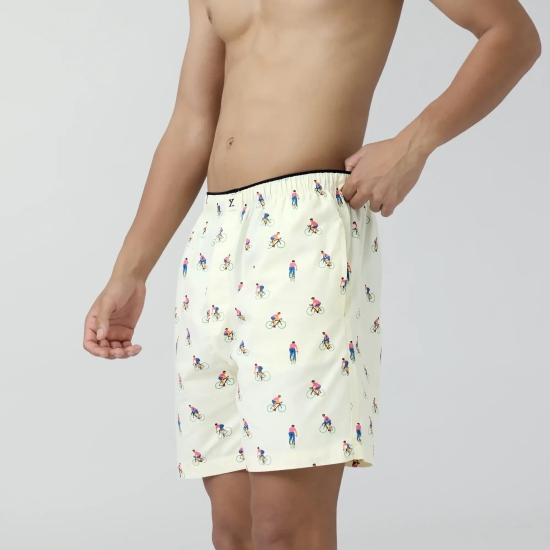 Renew Combed Cotton Boxer Shorts Ivory White L