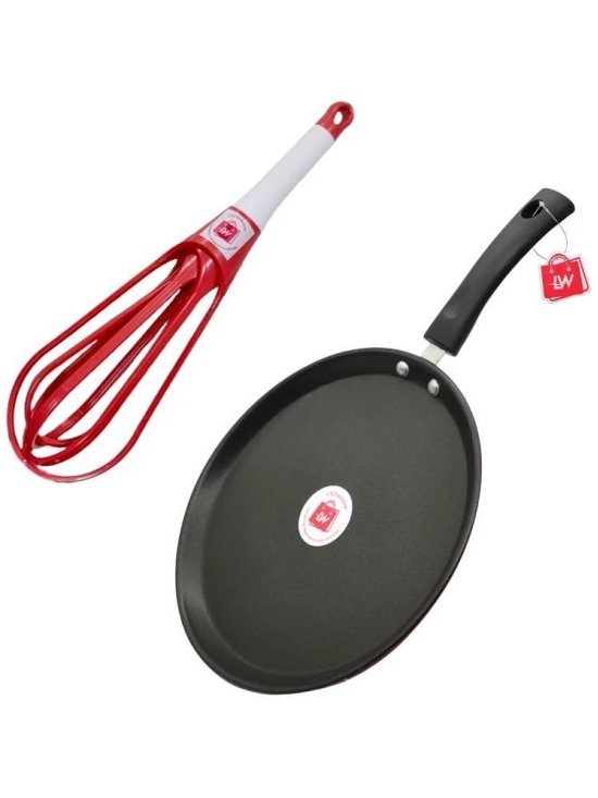 LAZYWINDOW Hard Anodised Flat Tawa ( Pack of 2 ) - Maroon