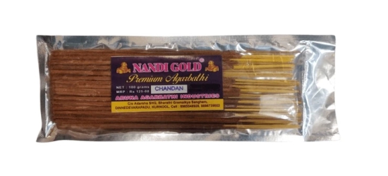 Nandi Gold Premium Agarbathi 100g Each Pack Pack Of 3 Flavours  In Pack Rudraksha,Chandan,And Rose