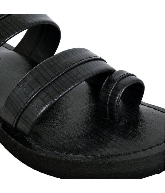 GRASS WALK Black Mens Leather Slipper - None