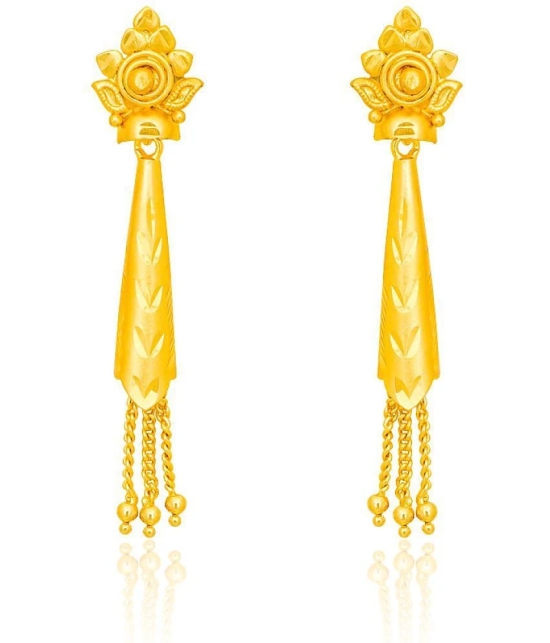 LUV FASHION Golden Drop Earrings ( Pack of 1 ) - Golden