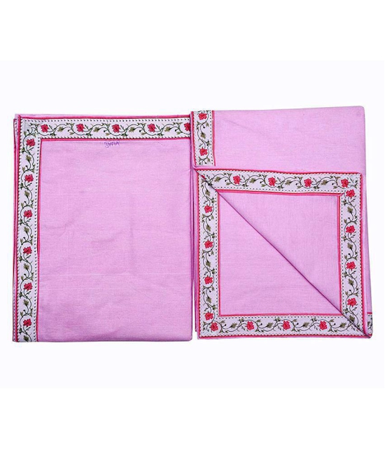 Gahoifab Cotton Double Bedsheet ( 230 cm x 150 cm ) - Pink