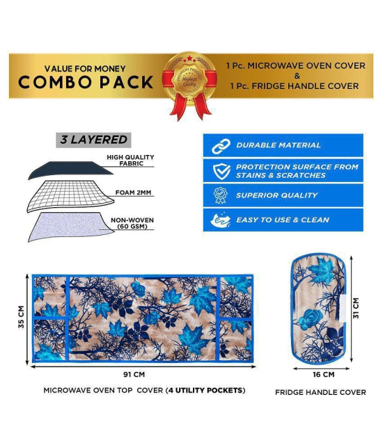 E-Retailer Set of 2 Polyester Blue Microwave Oven Cover -