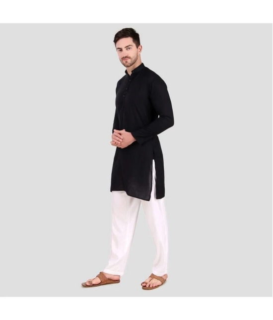 Preen Black Cotton Blend Regular Fit Mens Kurta Pyjama Set ( Pack of 1 ) - None