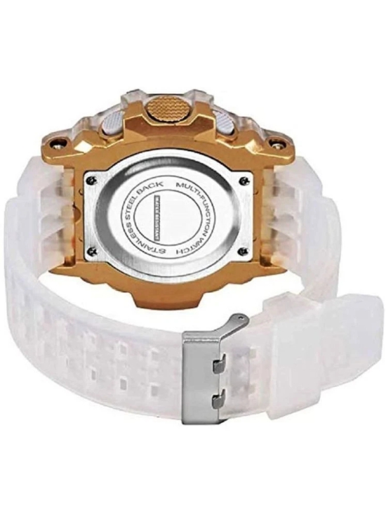 Rhonium White Silicon Digital Mens Watch