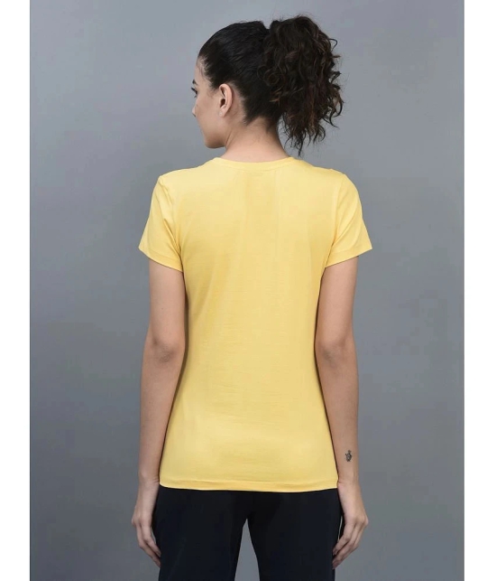 Dollar Yellow Cotton Blend Regular Fit Womens T-Shirt ( Pack of 1 ) - None