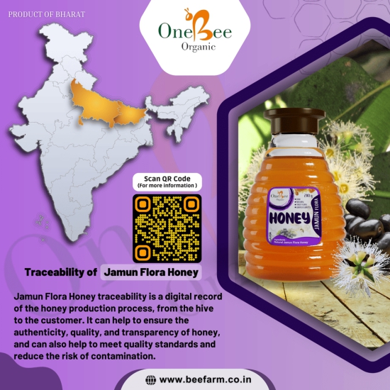 ONE BEE ORGANIC Honey | Jamun Honey/Blackberry Flora Honey | Natural Flora Honey - 280 GM.