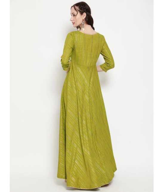 Antaran - Green Flared Viscose Womens Stitched Ethnic Gown ( Pack of 1 ) - None