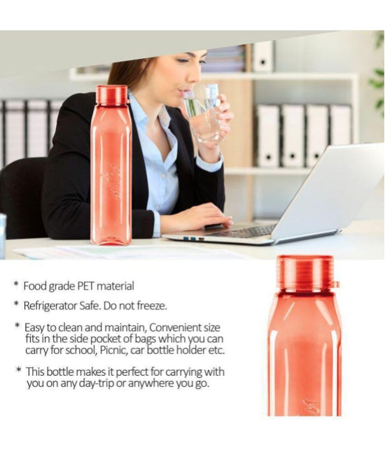 Milton Prime 1000 Pet Water Bottle, Set of 2, 1 Litre Each, Red - Red