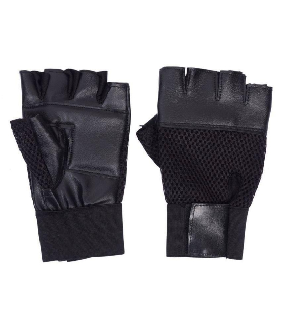 Dee Mannequin Leather Gym Gloves  ( BLACK ) - L-XL