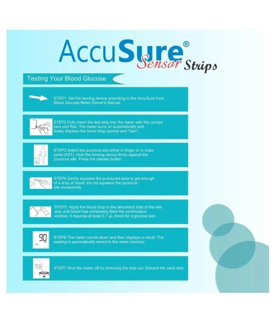 AccuSure Sensor Glucometer Test Strips Pack of 1(Pack of 25)