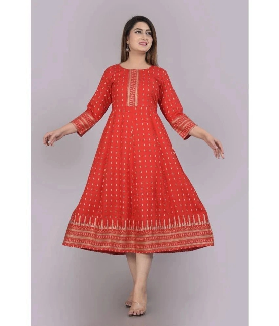 SIPET - Red Rayon Womens Anarkali Kurti ( Pack of 1 ) - None