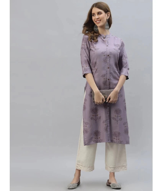 Stylum - Purple Rayon Womens Straight Kurti ( Pack of 1 ) - None