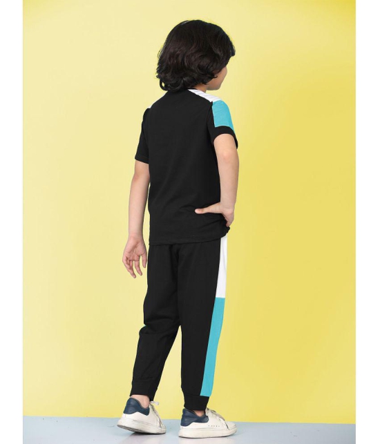 SmartRAHO - Blue Cotton Boys T-Shirt & Trackpants ( Pack of 1 ) - None