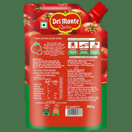 Delmonte Ketchup Pouch Pack, 1 Kg