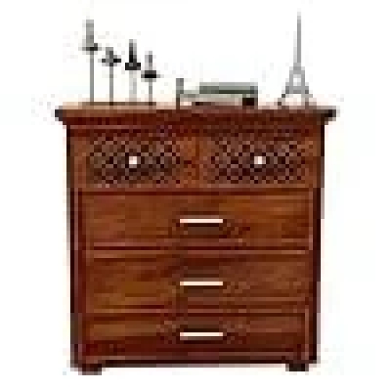 SAHIRAM CHOUDHARY ;  Wooden Sideboard Cabinet | Chest Drawer | Chest of Drawers for Living Room | Dresser 5 Drawer Cabinet Kitchen Cabinet | Free Standing Movable Tv Unit Side Board Table in Honey Finish