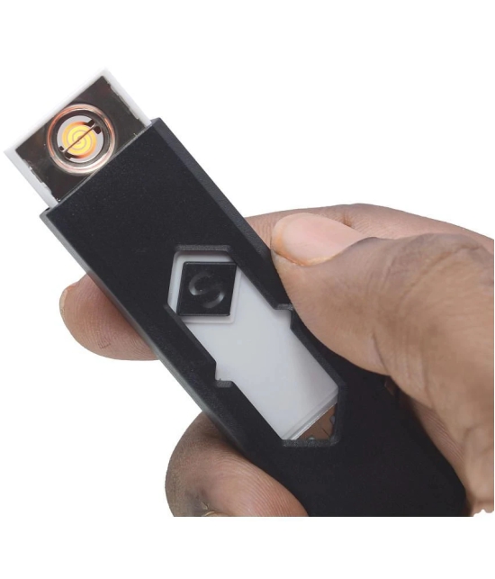 JMALL - Black Aluminium Cigarette Lighter ( Pack of 1 ) - Black