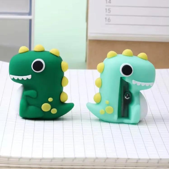 Pencil Sharpener - Dino - Set Of 2-Dark Green