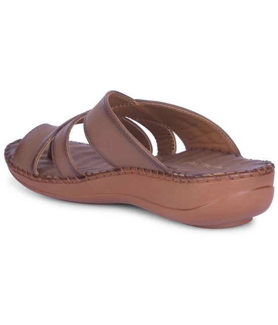 Liberty Tan Womens Leather Slipper - None